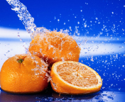 Das Juicy Oranges In Water Drops Wallpaper 176x144