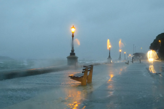 Embankment during the hurricane Wallpaper for Android, iPhone and iPad