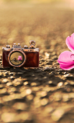 Das Macro Camera and Flower Wallpaper 240x400