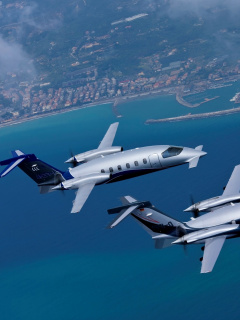 Screenshot №1 pro téma Piaggio P 180 Avanti Light Aircraft 240x320