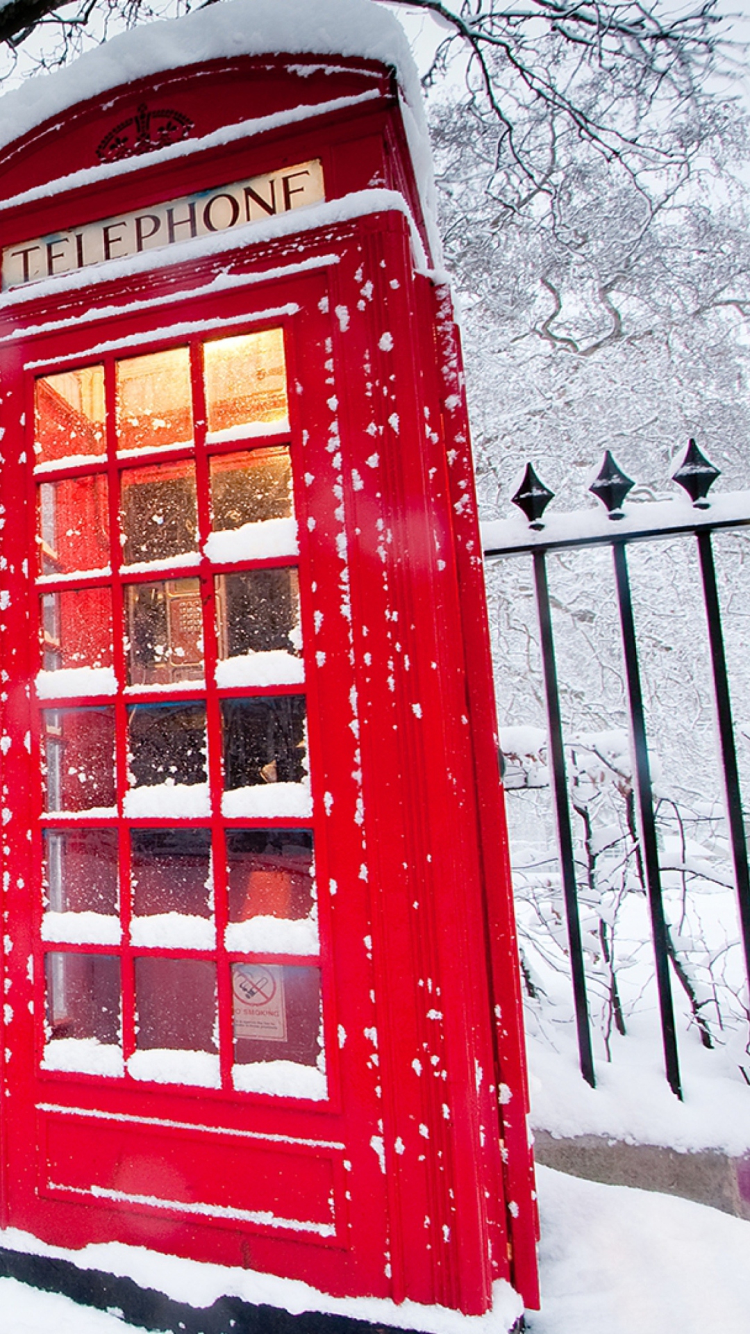 Das English Red Telephone Booth Wallpaper 1080x1920