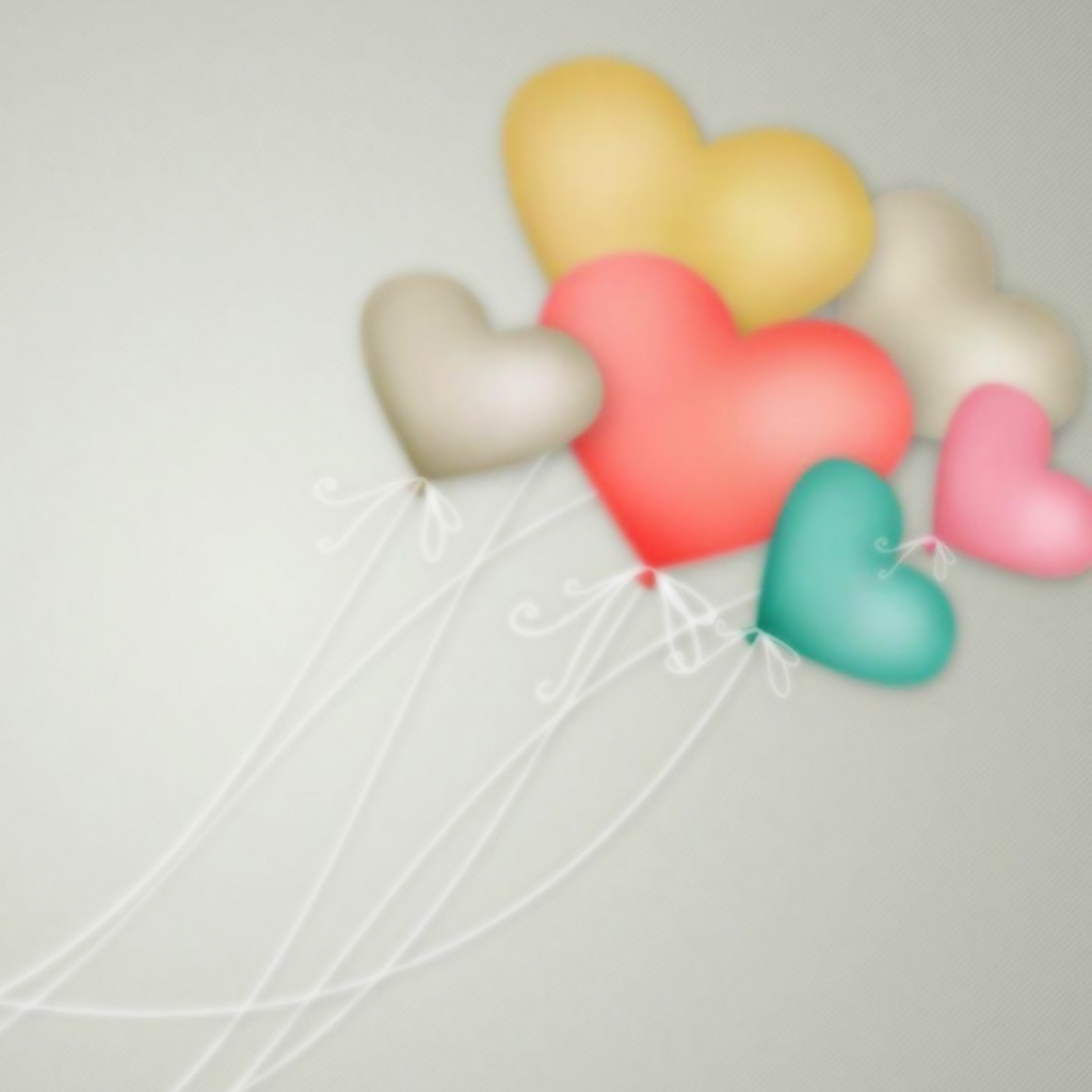 Das Heart Balloons Wallpaper 1024x1024