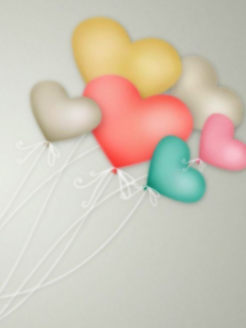 Обои Heart Balloons 480x640