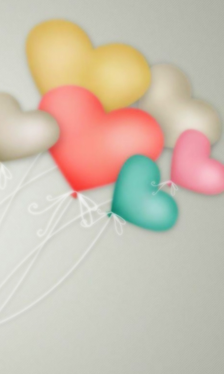 Das Heart Balloons Wallpaper 768x1280