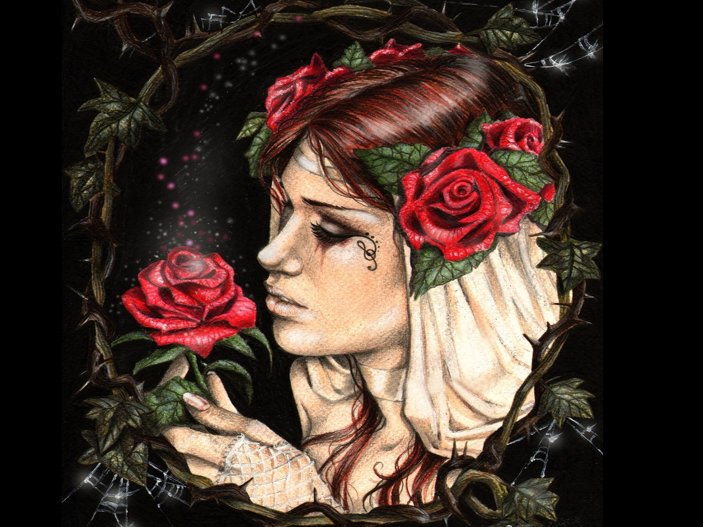 Gothic Rose wallpaper 1400x1050