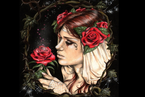 Das Gothic Rose Wallpaper 480x320