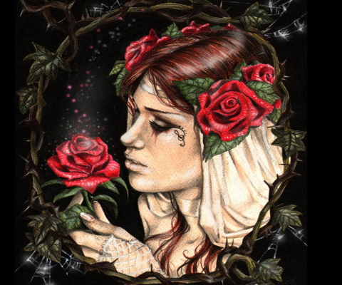 Gothic Rose wallpaper 480x400