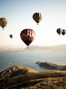 Air Balloons In Sky Above Ground wallpaper 132x176