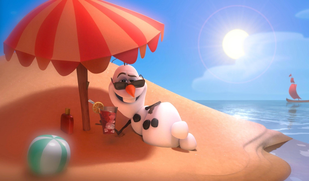 Sfondi Disney Frozen Olaf Summer Holidays 1024x600
