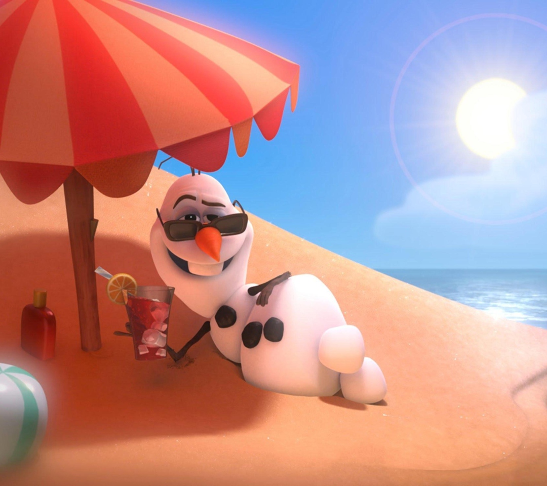 Обои Disney Frozen Olaf Summer Holidays 1080x960