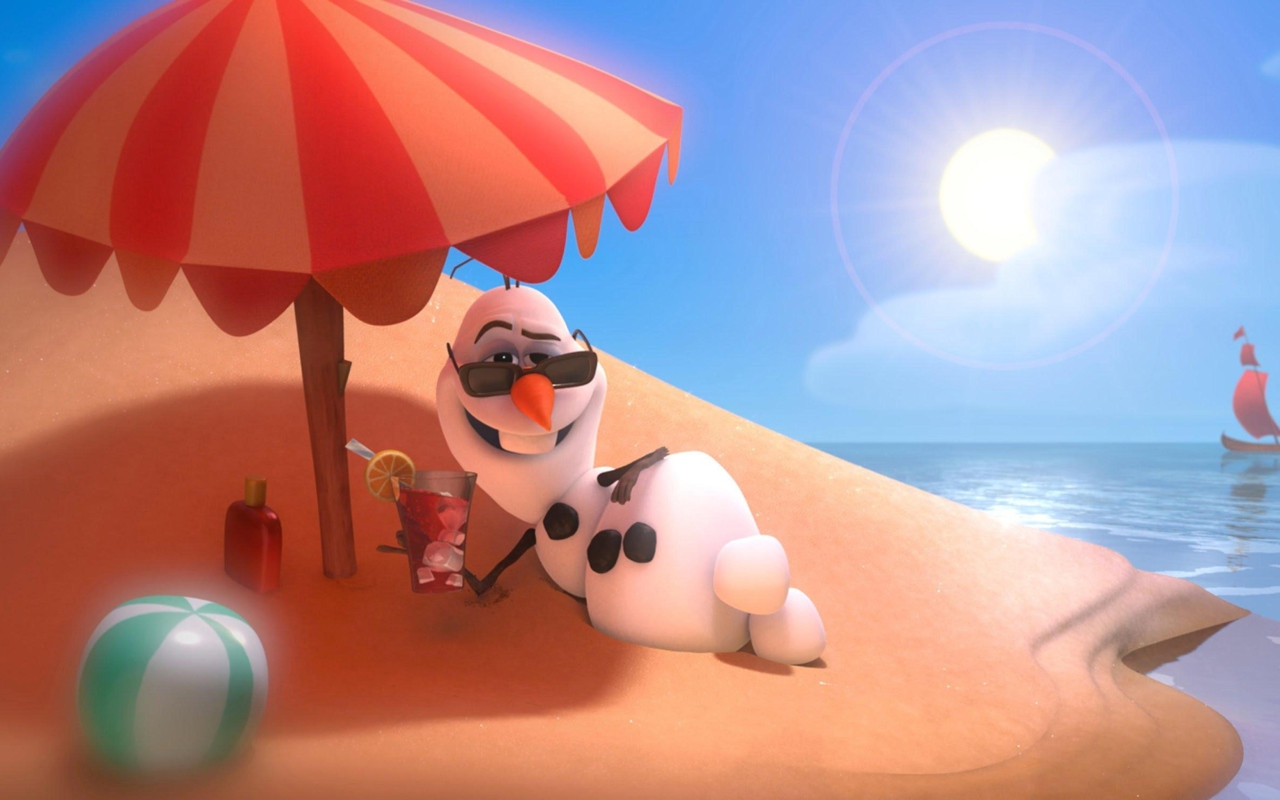 Das Disney Frozen Olaf Summer Holidays Wallpaper 1280x800
