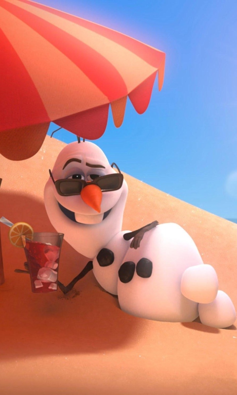 Обои Disney Frozen Olaf Summer Holidays 480x800