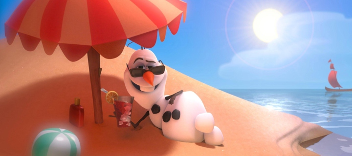 Das Disney Frozen Olaf Summer Holidays Wallpaper 720x320
