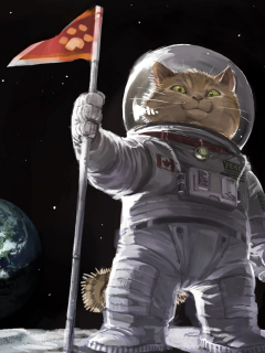 Das Cat Space Invader Wallpaper 240x320