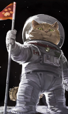 Das Cat Space Invader Wallpaper 240x400