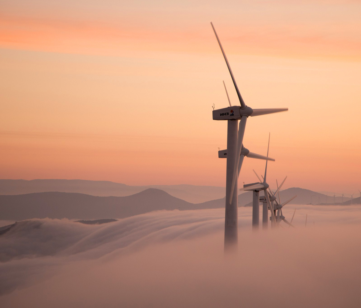 Обои Dutch Wind power Mills for electricity 1200x1024