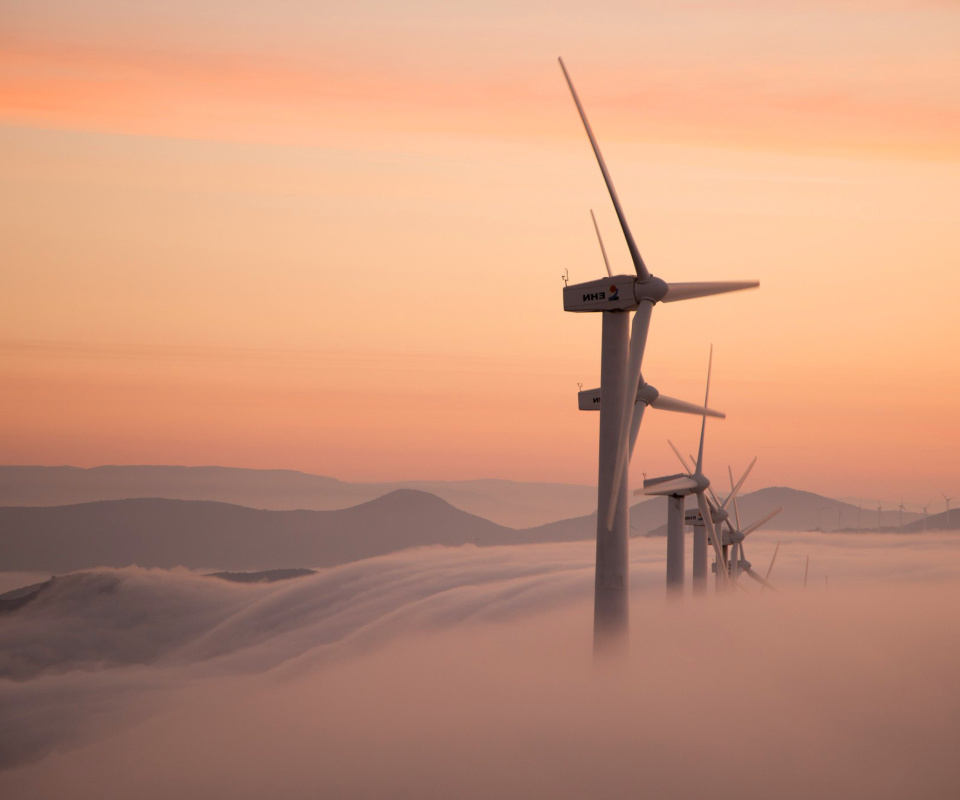 Dutch Wind power Mills for electricity wallpaper 960x800