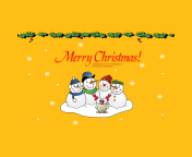 Das Snowmen Wish You Merry Christmas Wallpaper 176x144