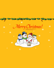 Das Snowmen Wish You Merry Christmas Wallpaper 176x220