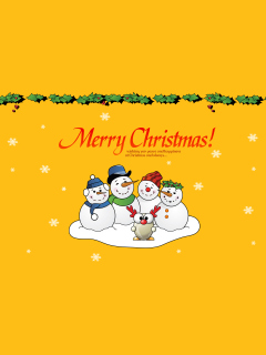 Обои Snowmen Wish You Merry Christmas 240x320