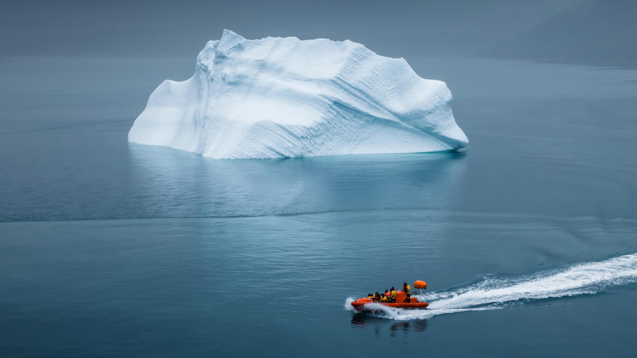 Greenland Iceberg Lifeboat wallpaper 1280x720