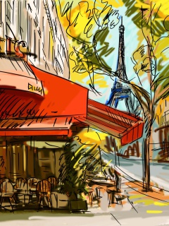 Paris Street Scene screenshot #1 240x320