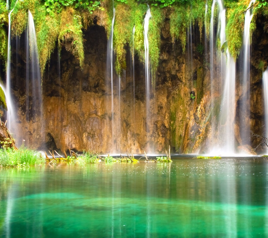 Sfondi Jungle Waterfall 1080x960