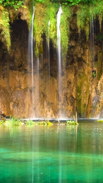 Fondo de pantalla Jungle Waterfall 360x640