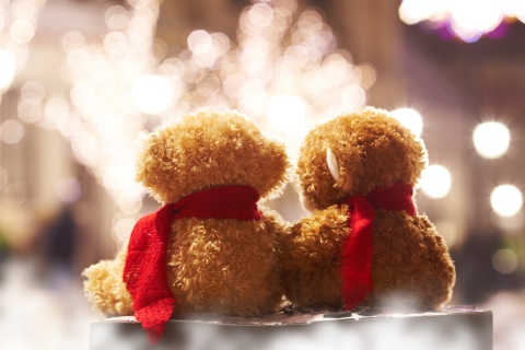 Обои Christmas Teddy 480x320