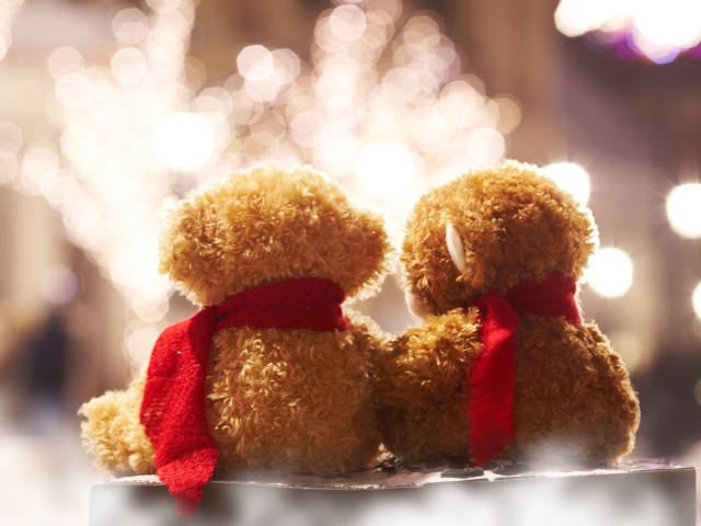 Das Christmas Teddy Wallpaper 640x480