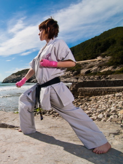 Karate By Sea wallpaper 240x320