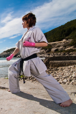 Karate By Sea wallpaper 320x480