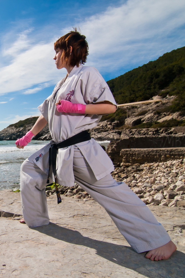 Karate By Sea wallpaper 640x960