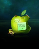 Fondo de pantalla Funny Apple Logo 128x160