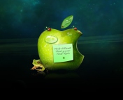 Funny Apple Logo wallpaper 176x144