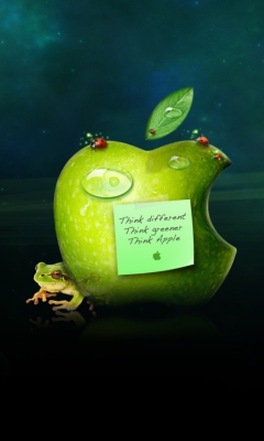 Funny Apple Logo wallpaper 240x400