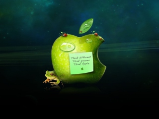 Funny Apple Logo wallpaper 320x240