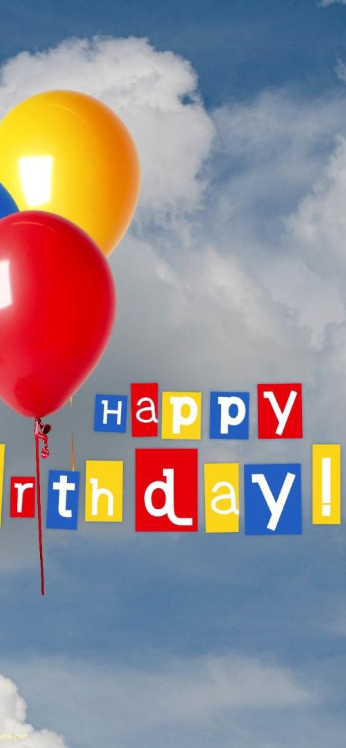 Das Happy Birthday Balloons Wallpaper 1170x2532