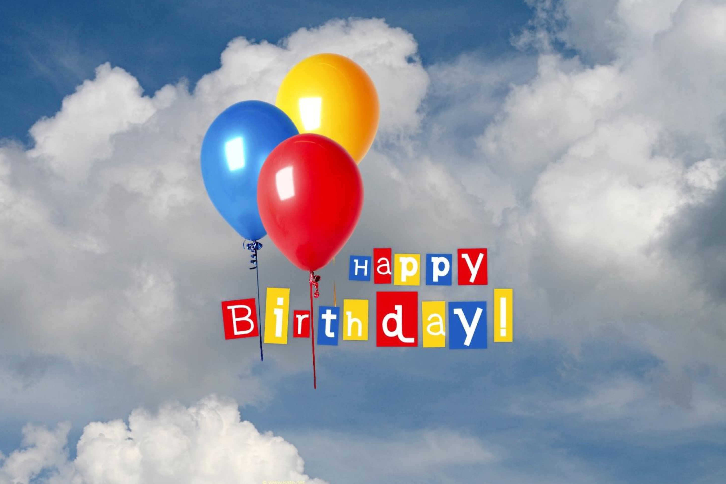 Das Happy Birthday Balloons Wallpaper 2880x1920