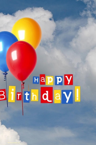 Das Happy Birthday Balloons Wallpaper 320x480