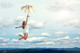Jumping Girl sfondi gratuiti per Samsung Galaxy Note 4