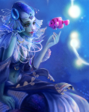 Mermaid And Pink Fish screenshot #1 176x220