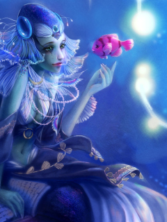 Mermaid And Pink Fish screenshot #1 240x320