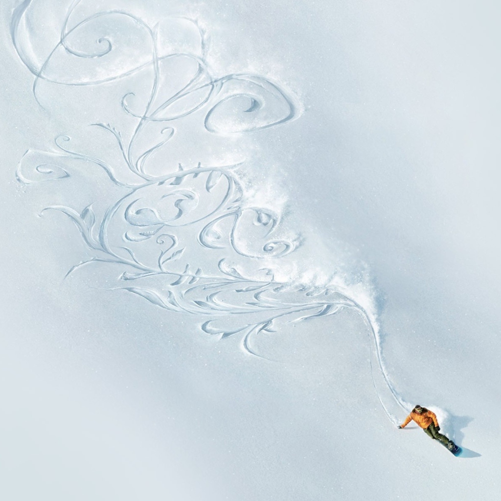 Das Snowboarding Art Wallpaper 1024x1024