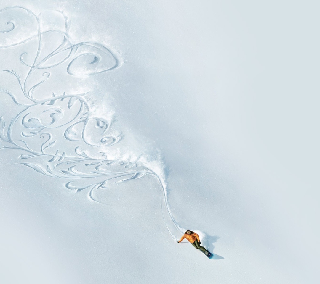 Fondo de pantalla Snowboarding Art 1080x960