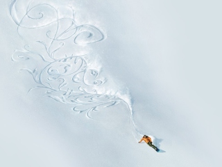 Das Snowboarding Art Wallpaper 320x240
