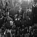 New York City Black And White Skyscrapers wallpaper 128x128