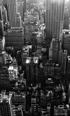 Fondo de pantalla New York City Black And White Skyscrapers 240x400