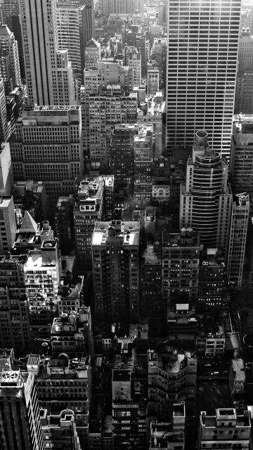 Обои New York City Black And White Skyscrapers 360x640