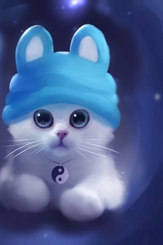 Fondo de pantalla Sweet Kitty Painting 320x480